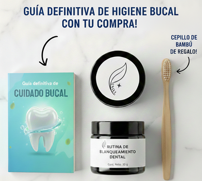 Blanqueador dental Essul + cepillo de bambú DE REGALO! + libro de guía de cuidado bucal!